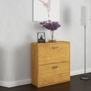 Scarpiera a ribalta doppia profondità quercia - L 73 x P 25 x 80 h cm