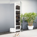 Scarpiera a specchio bianca 51x22xh.181 cm