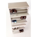 Scarpiera con quattro ante a specchio e un cassetto in Bianco Ossido 63x29xh164 cm