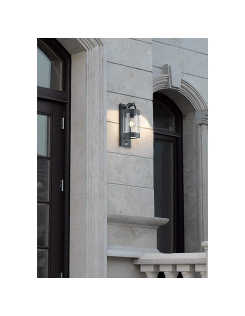 Applique Lanterna Sambesi Antracite Sensore Movimento IP44 Trio Lighting