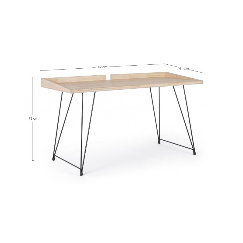 Scrivania vintage in legno e metallo District - 142x61x78 cm