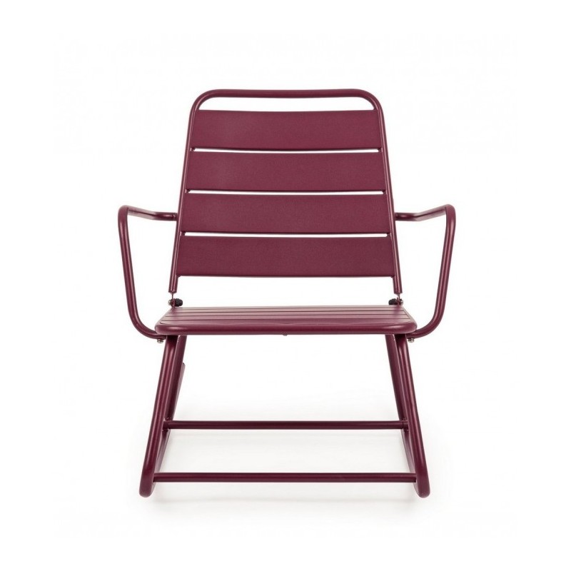 Sedia a dondolo bordeaux Lillian, acciaio trattato per esterno, finitura opaca, da assemblare, 63x90x74h