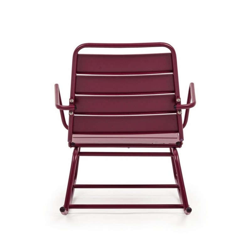 Sedia a dondolo bordeaux Lillian, acciaio trattato per esterno, finitura opaca, da assemblare, 63x90x74h