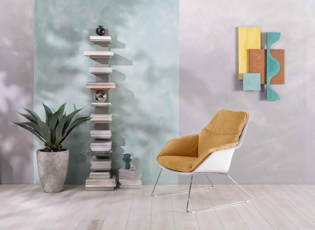 2x Poltrona in polipropilene giallo 85 cm x 74 cm H. 86 cm