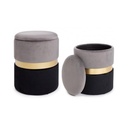 Set due pouf moderni apribili grigio nero oro - Design elegante e versatile