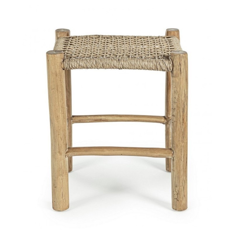 Sgabello per Esterno in Legno Teak Naturale 38x38x h45 cm