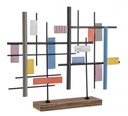 Soprammobile Acciaio Legno Mondrian - 61x10x48.5 cm