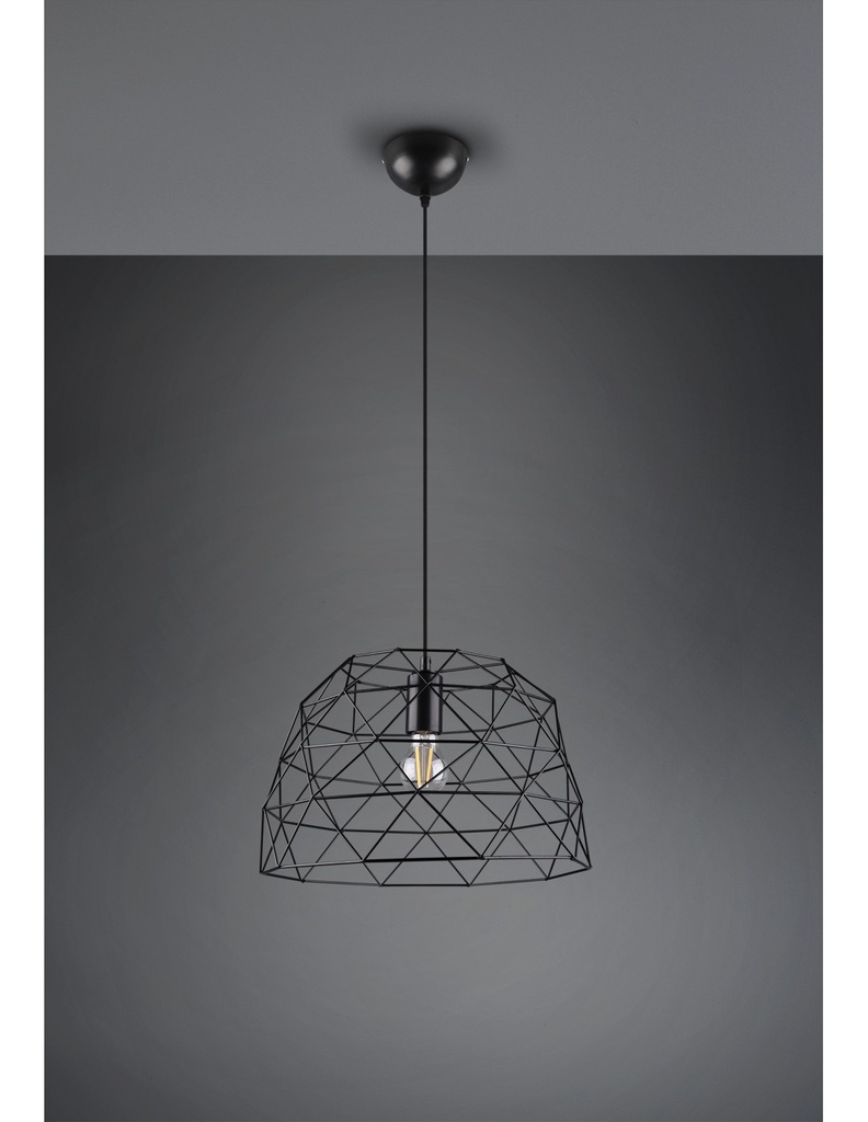 Sospensione Gabbia Nero Opaco Ø38 cm - Design Rustico-Vintage