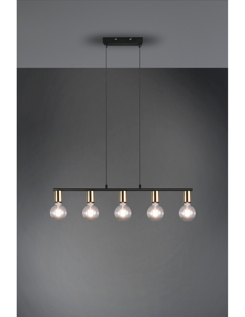 Sospensione con 5xE27 Vannes Ottone L82 cm
