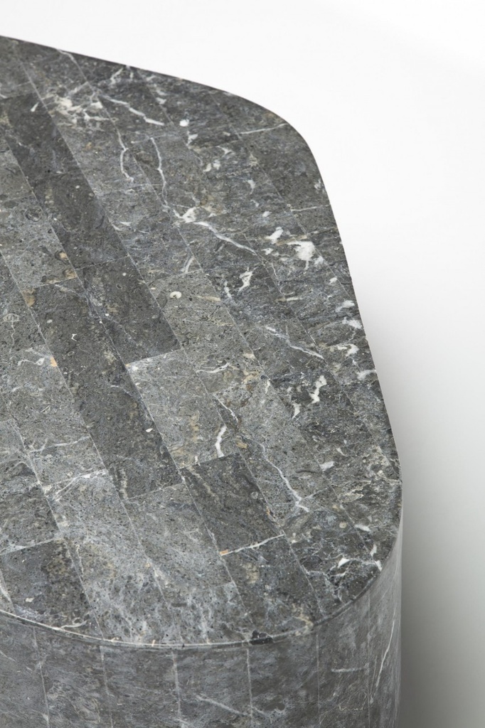 Tavolino Moderno Pietra Grigio 100x52x28 cm