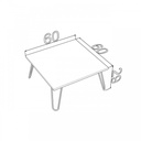 Tavolino Pieghevole per Colazione Letto Rovere Nero 60x60x29 cm