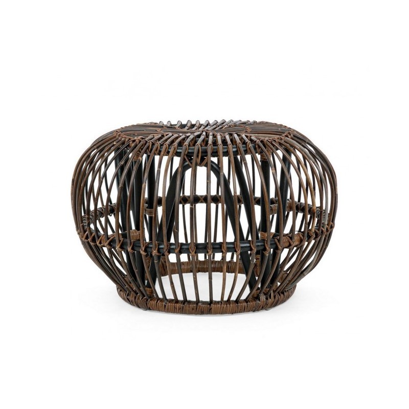 Tavolino Pouf per esterno in rattan Marrone DORADAL 65x44 cm