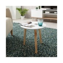 Tavolino tondo bianco in legno di pino, diam.48xh.45 cm