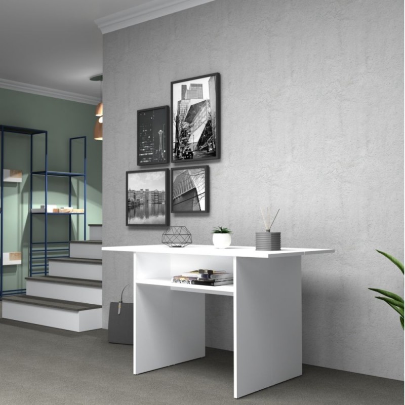 Tavolo consolle ripiegabile Bianco Larice 120x40x h76 cm