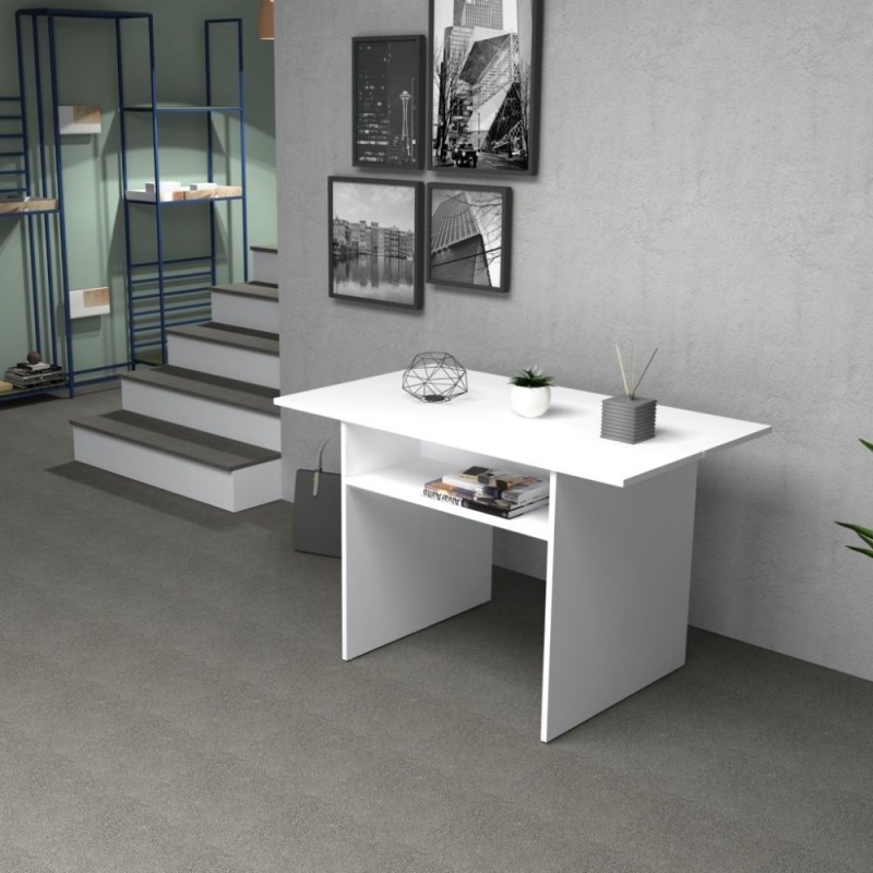 Tavolo consolle ripiegabile Bianco Larice 120x40x h76 cm