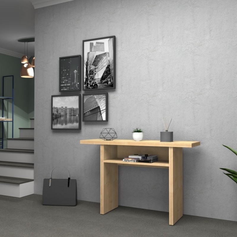 Tavolo consolle ripiegabile Rovere 120x40x h76 cm