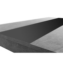 Tavolo da pranzo colore cemento inserto nero o bianco reversibile 138x80xh.74 cm