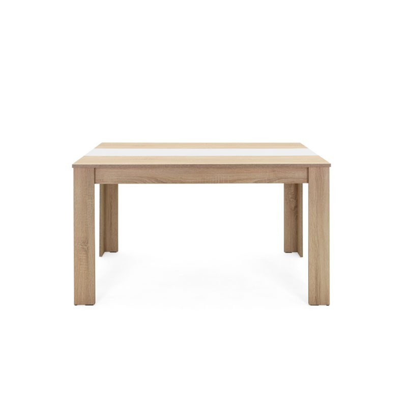 Tavolo da pranzo rovere inserto nero o bianco reversibile 138x80xh.74 cm