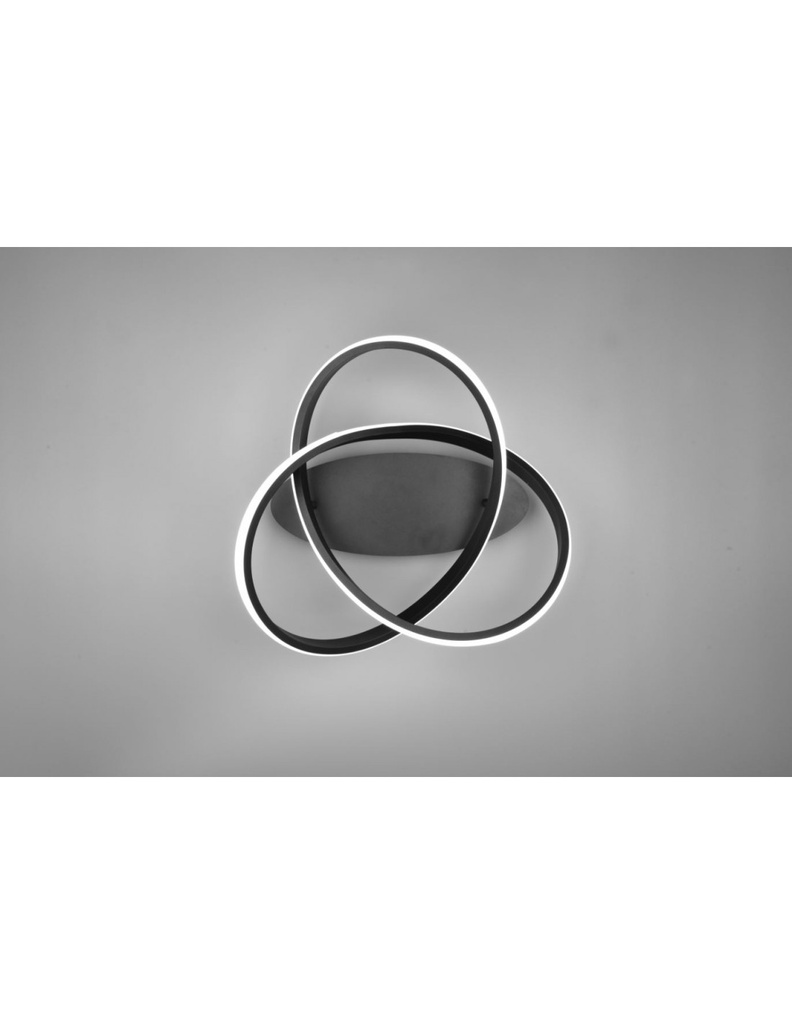 Lampada a Soffitto a Spirale Nera con Dimmer LED 18w Ø45 cm