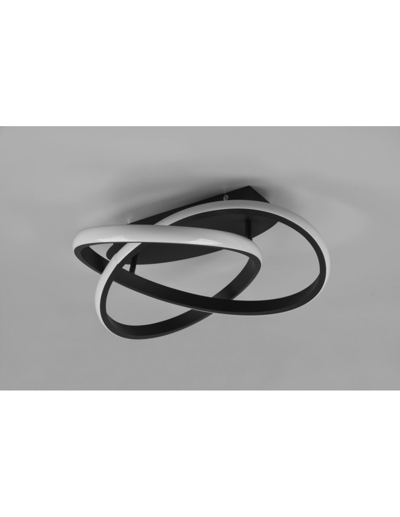 Lampada a Soffitto a Spirale Nera con Dimmer LED 18w Ø45 cm