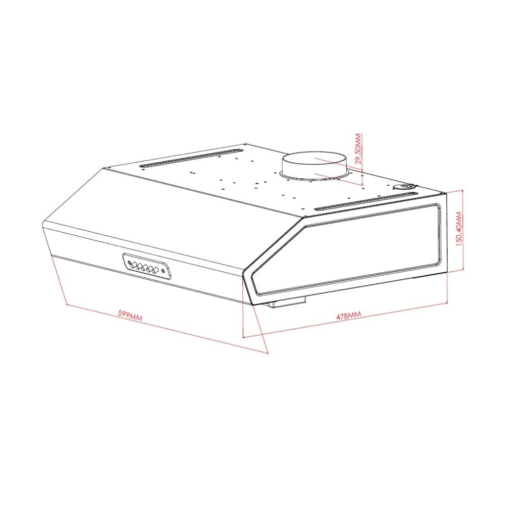 Gruppo cappa sottopensile Tornado 60 inox