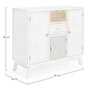 Credenza Tre Ante Due Cassetti in Legno Bianco 87x36xH80 cm