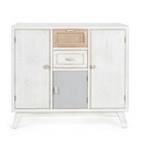 Credenza Tre Ante Due Cassetti in Legno Bianco 87x36xH80 cm
