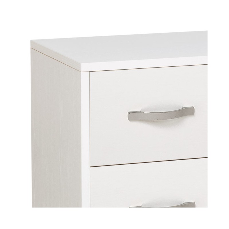 Comodino con 2 cassetti bianco frassinato in legno nobilitato 36x52xH 43