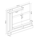 Parete porta tv noce particolari antracite 157x21xh.120 cm