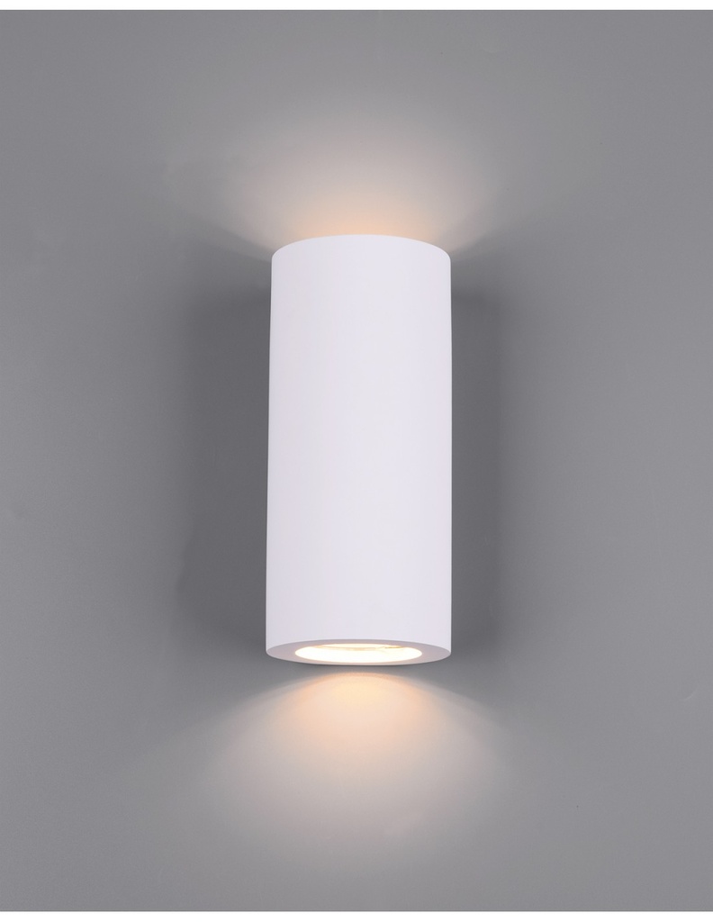 Applique 2xGU10 Cilindro Gesso Biemissione Zazou Bianco Trio Lighting - Samnite