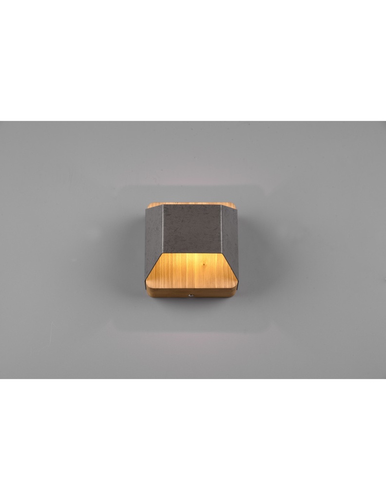 Applique Biemissione Led 4,3w 3000k Arino Legno Nichel Trio Lighting - Samnite