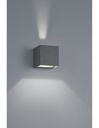 Applique Cubo Antracite Doppia Luce Led Adaja IP54 Trio Lighting - Samnite