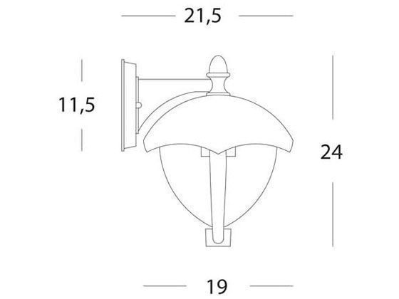 Applique In Basso E27  linea sofy  nero - Samnite