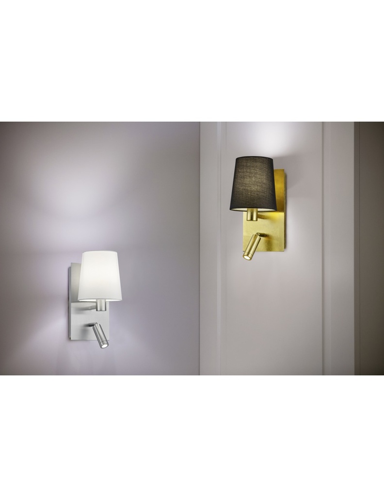 Applique Moderna Oro con Paralume Nero e Spot Led Marriot Trio Lighting - Samnite
