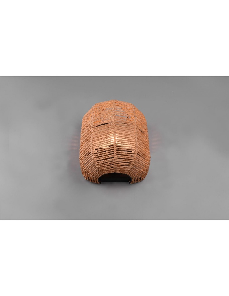 Applique Runa Nero E Diffusore Sisal Marrone Trio Lighting - Samnite