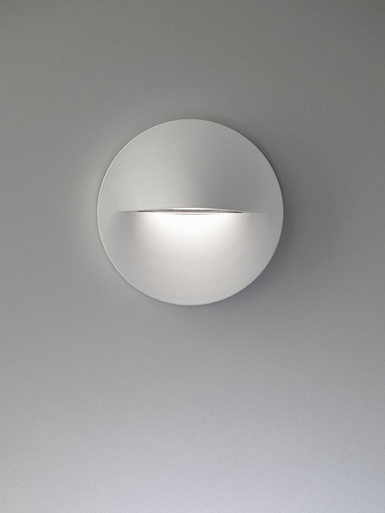 Applique Segnapasso Tondo in Alluminio Pressofuso 3W 340 Lumen 3000°K bianco - Samnite