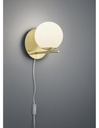 Applique Sfera Vetro Bianco Ottone 1xE14 Pure Trio Lighting - Samnite