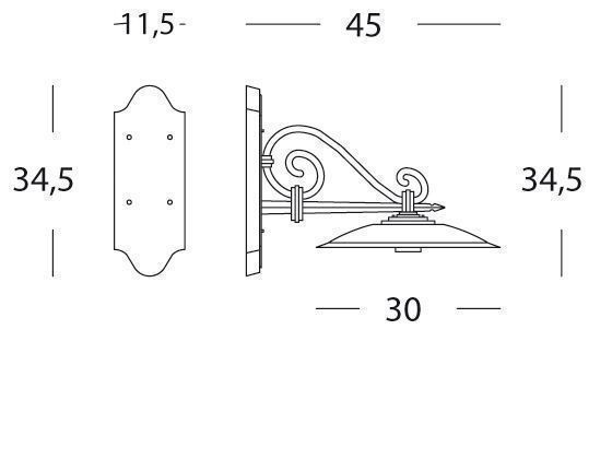 Applique Media In Basso  linea antique  grafite