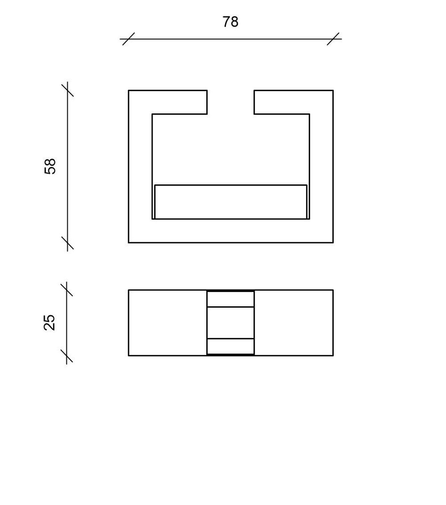 Biocamino da terra 25cm x 78cm H. 58cm - Samnite
