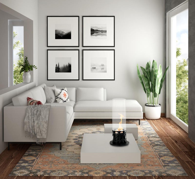 Caminetti al bioetanolo da appoggio  nero cm 20,3 x 20.3 x h 50 - Samnite