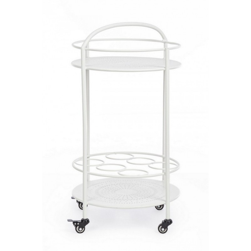Carrello per bottiglie in acciaio Bianco - Samnite