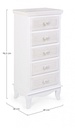 Cassettiera da camera in MDF cinque cassetti Bianco CHARLENE 40x30x h96,5 cm - Samnite