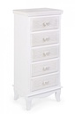 Cassettiera da camera in MDF cinque cassetti Bianco CHARLENE 40x30x h96,5 cm - Samnite