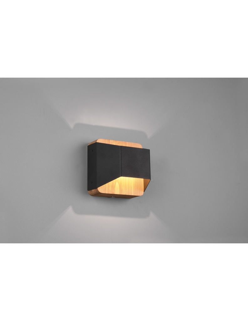 Applique Moderna Biemissione Led Arino Nero Trio Lighting
