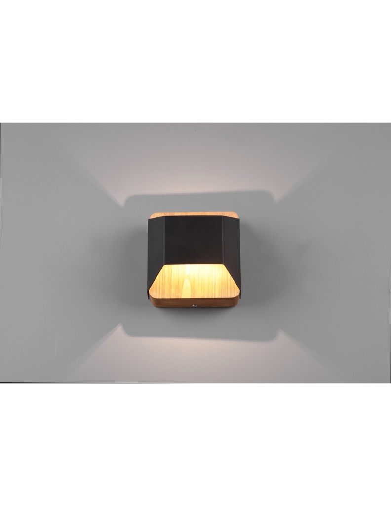 Applique Moderna Biemissione Led Arino Nero Trio Lighting