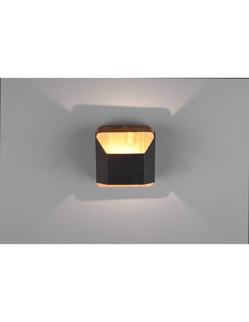 Applique Moderna Biemissione Led Arino Nero Trio Lighting