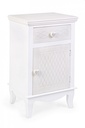 Comodino in MDF un anta un cassetto Bianco CHARLENE 40x32x h69,5 cm - Samnite
