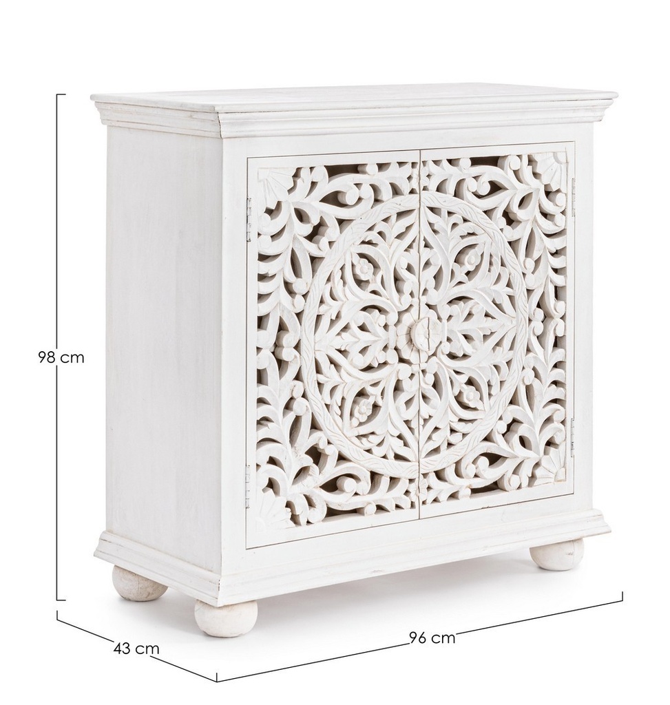 Credenza 2 ante legno bianco Alinta cm 96 x 43 x 98 - Samnite