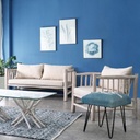 Divano con cuscini Sahel in legno teak - Samnite