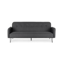 Divano letto tre posti in tessuto Nero BRIDJET 200x82x h81 cm - Samnite